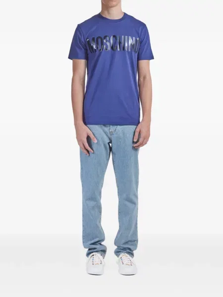 Tricou Moschino cu imagine albastru