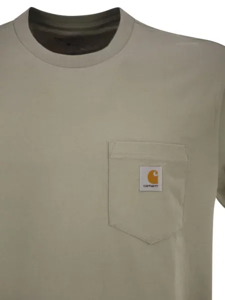 Тениска Carhartt Wip кръпка джобове с автограф зелено