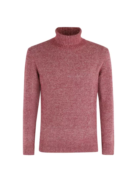 Sweter Kangra z wysokim kołnierzem czerwony