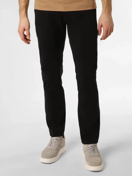 BOSS Orange Spodnie Chino Slim Mężczyźni jednolity czarny