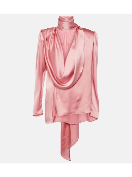 Bluză Magda Butrym de mătase drapată roz