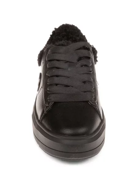 Sneakerși Mexx din piele de oaie negru