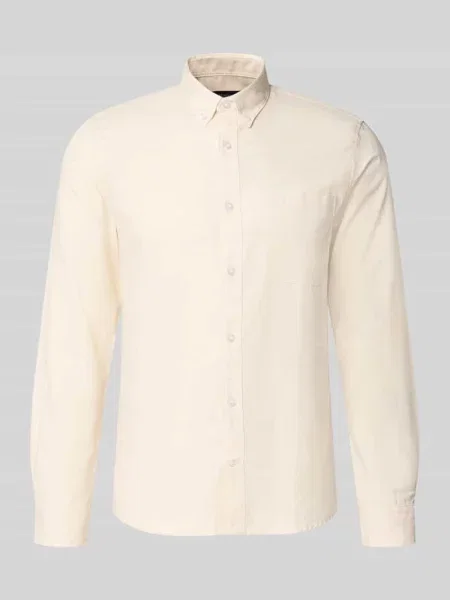 Koszula casualowa o kroju slim fit z mieszanki bawełny Matinique biała