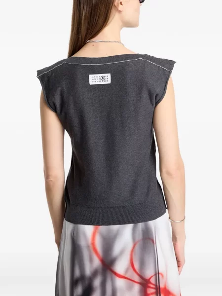 Rövid felső Mm6 Maison Margiela autogrammal szürke