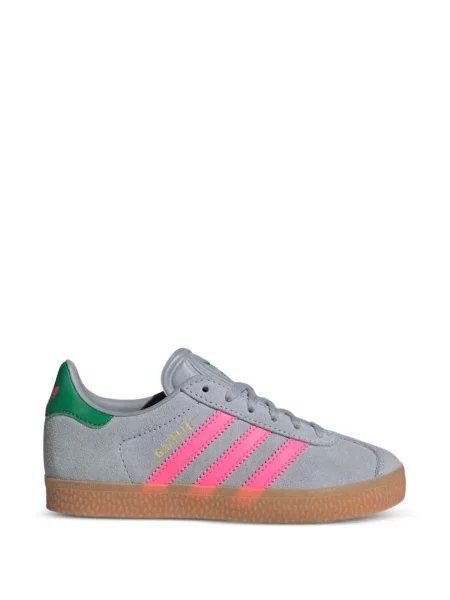 Sneakerși Adidas Gazelle cu dungi cu autograf gri