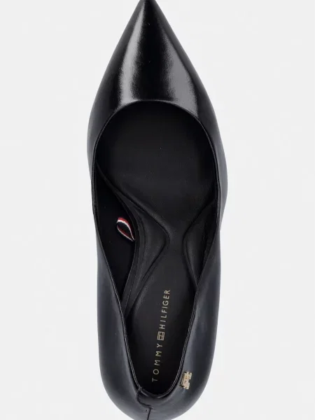 Tommy Hilfiger обувки с от кожа ESSENTIAL POINTED PUMP черно