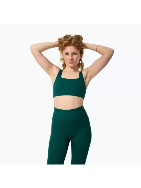 Girlfriend Collective Ребро Tommy тренировъчен сутиен Rain Forest зелено
