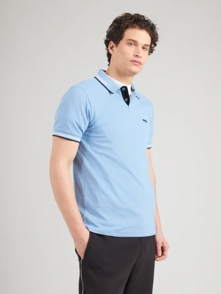 BOSS Tricou Paul deschis albastru
