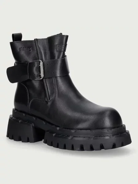 Goe botine pentru femei din piele negru