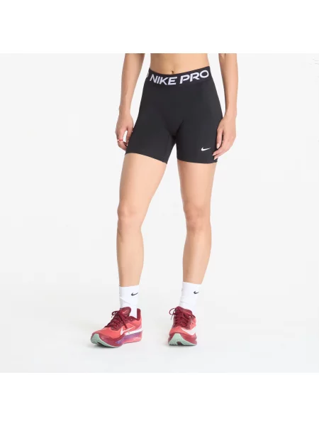Pantaloni scurți Nike Pro 5" Mid-Rise Shorts Black/ White L alb