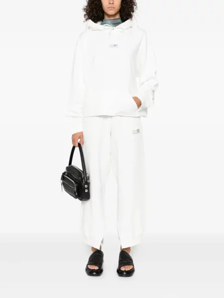 Pantaloni Mm6 Maison Margiela cu imagine alergare alb