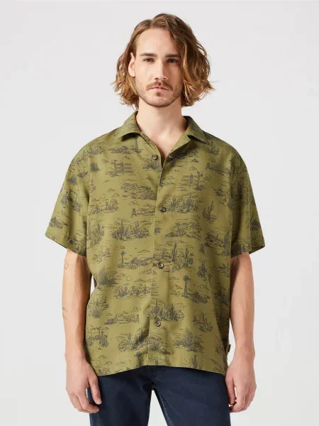 Wrangler Сорочка Ліоцелл зелений