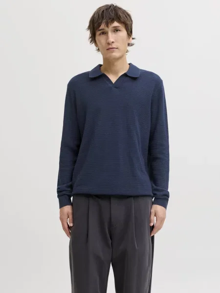 Jack & Jones sweter z dzianiny JPRbluriley Mężczyźni jednolity M niebieski