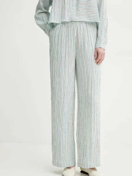 Marc O'Polo pantaloni femei drept high waist albastru