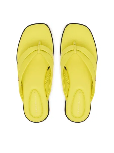 Șlapi Tommy Hilfiger din piele galben