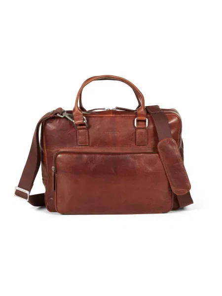 Torba na laptopa Howard London skórzana brązowa