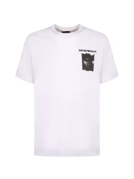 Tricou Emporio Armani cu imagine alb