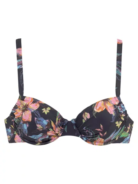 LASCANA Sutien costum de baie Malia metalic / corai gri