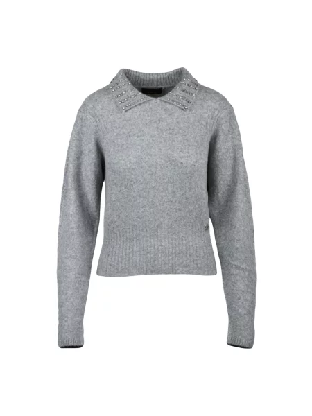 Krótki sweter Twinset wełniany szary