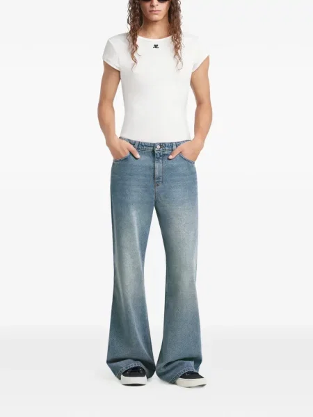 Pantaloni Courreges albastru
