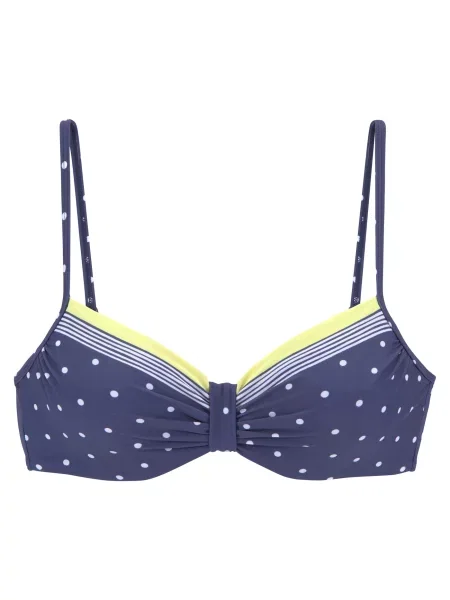 LASCANA Sutien costum de baie albastru marin / galben citron alb