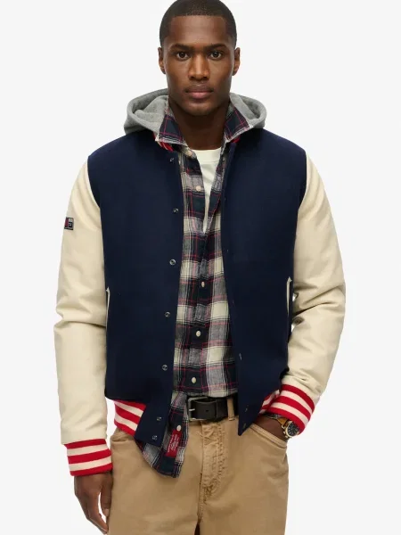 Superdry & Co Prehodna jakna / marine / rdeča bež