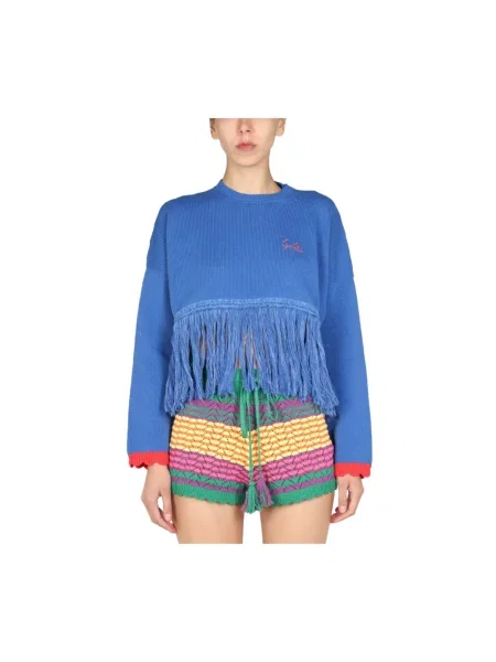 Sweter Gallo z logo niebieski