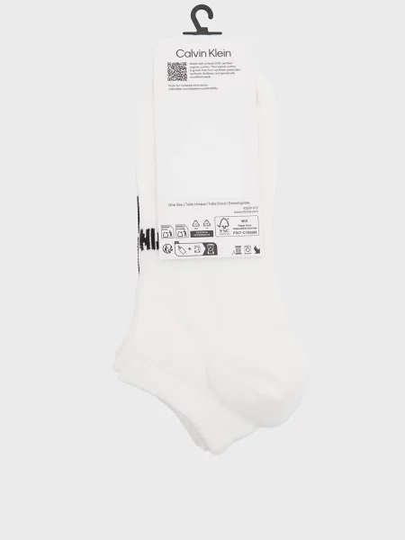 Носки Calvin Klein в полоску с лого белые