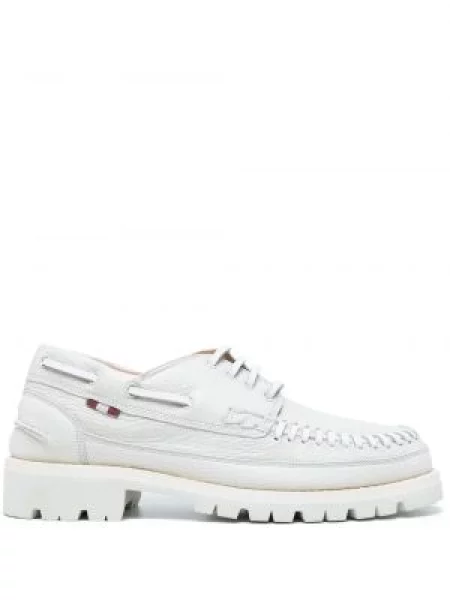 Mocasini Bally din piele alb