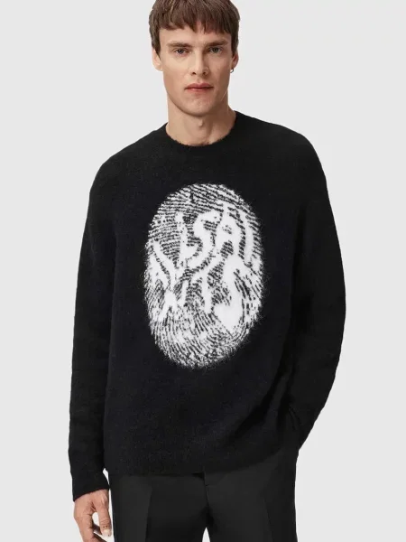 AllSaints pulover din amestec de lână de alpaca negru