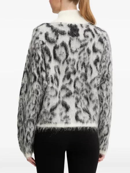 Cardigan Sportalm cu imagine cu model leopard gri