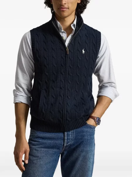 Hálós kockás pólóing Polo Ralph Lauren nyomtatás fekete