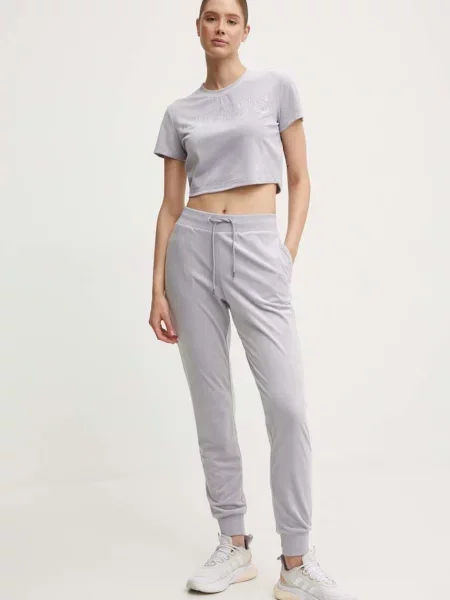 Велюрова футболка Guess COUTURE фіолетовий