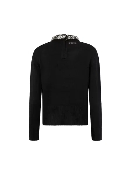 Sweter Pinko z dekoltem w serek czarny