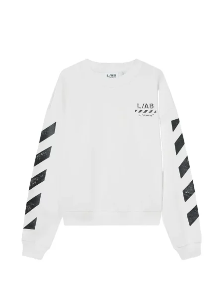 Pulover L/ab C/o Off-white cu imagine alb