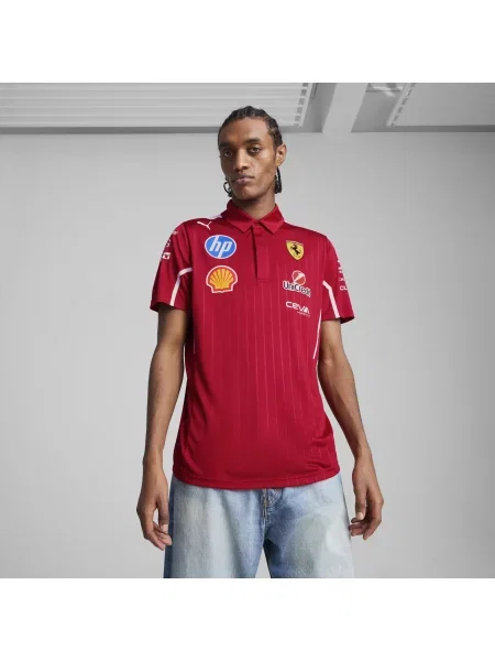 PUMA koszulka polo Scuderia Ferrari HP Team Odzież czerwony