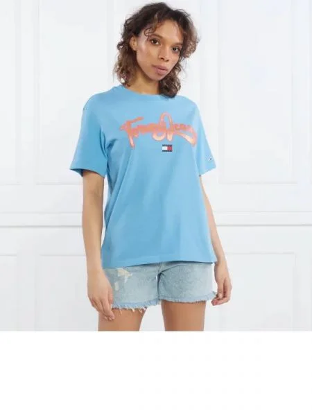 Tommy Jeans Tricou TJW RLX POP TJ TEE | Relaxed fit albastru