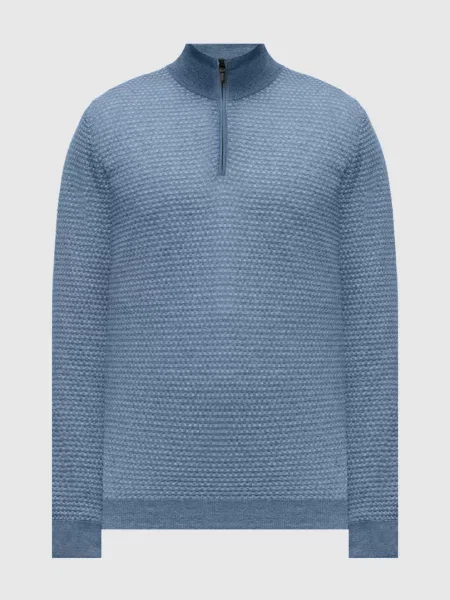 Джемпер з вовни мериноса у візерунок Canali блакитний