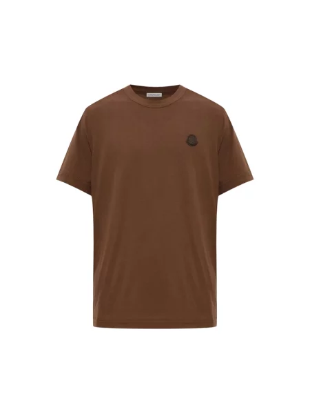 Koszulka Moncler z logo brązowa