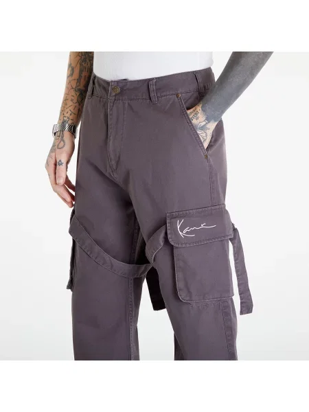Панталони Karl Kani Small Signature Washed Cargo Pants Anthracite S