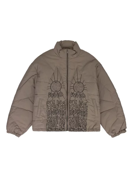 Geacă Who Decides War cu broderie maro