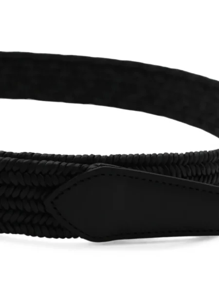 Cu centură curea Canali din piele negru