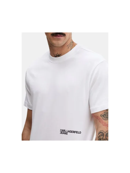 Karl Lagerfeld Jeans tricou din cu imprimeu alb