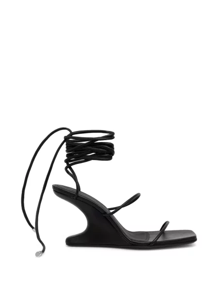 Fűzős éksarkú csipkés szandál Rick Owens Lilies fekete