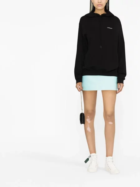 Mikina s kapucí Off-white s potiskem