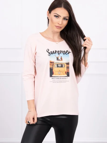 Bluză Kesi cu imagine roz