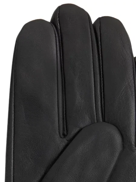 Kožne rukavice Karl Lagerfeld Jeans s autogramom crna