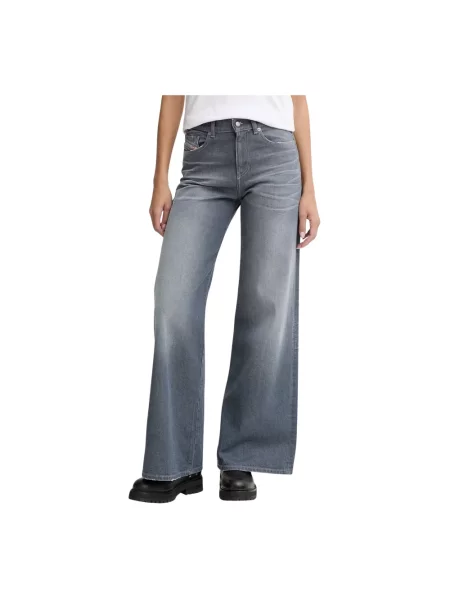 Diesel jeansy wide leg D-AKEMI niebieskie