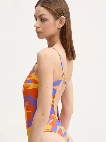 Jednodílné plavky adidas Originals STR SWIMSUIT měkký košík fialová