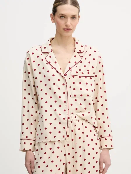 Pyžamová košeľa Abercrombie & Fitch béžová